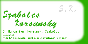 szabolcs korsunsky business card